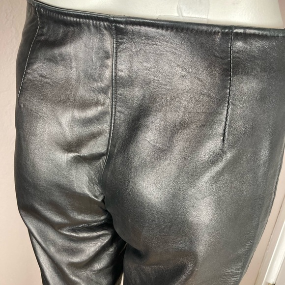 Oscar Leopold Black Lambskin Leather Pants - Picture 9 of 11